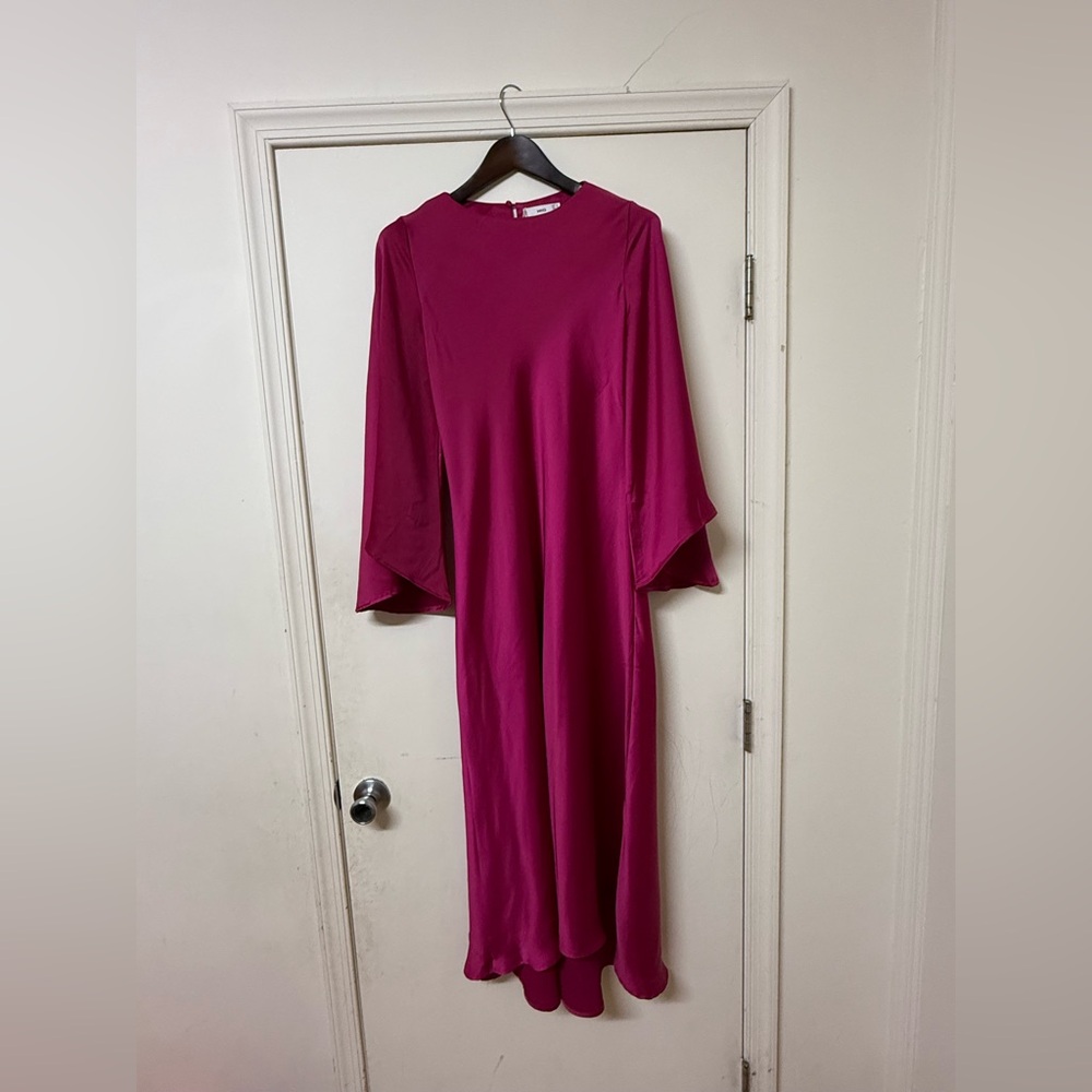 Mango Magenta Long Sleeve Dress